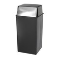 Safco Safco 9895 Black Reflections By Safco Push Top Receptacle- 36-Gallon 9895